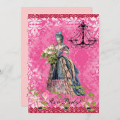 Pink Marie Einladung (Vorne/Hinten)