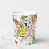 Pink Mariposa Vintager Mit Monogramm Papiercup Pappbecher (Rechts)