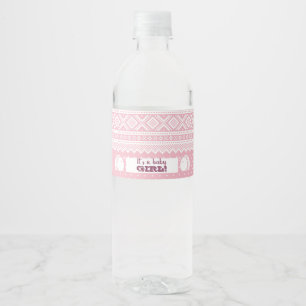 Pink Mariusgenser Girl Babydusche Wasserflaschenetikett