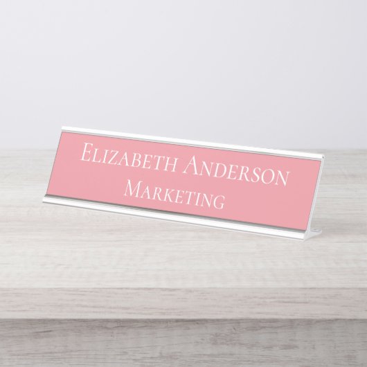 Pink Marketing Manager Schreibtischnamensplakette (Vorderseite )