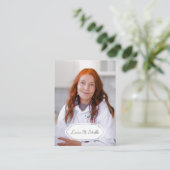 Pink-Marmor-Beerdigungskarte mit Foto Begleitkarte (Stehend Vorderseite)