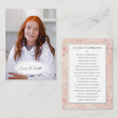 Pink-Marmor-Beerdigungskarte mit Foto Begleitkarte (Vorne/Hinten)