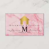 PINK-Marmor, goldfarbenes Haus - Reinigungsservice Visitenkarte (Vorderseite)