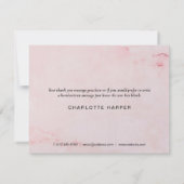Pink-Marmor-Script-Geschäft Danke-Karte Dankeskarte (Rückseite)