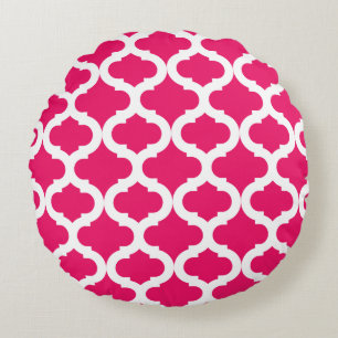 Pink-Marokkaner-Muster Rundes Kissen