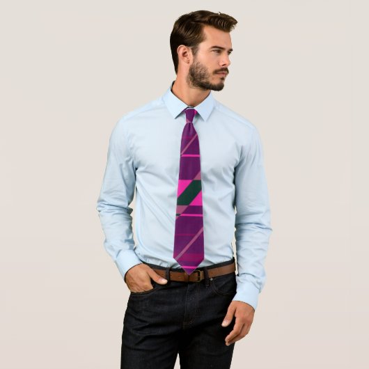 Pink Maroon Abstrakt Geometric Fun Funky Krawatte (Beispiel)