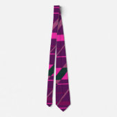 Pink Maroon Abstrakt Geometric Fun Funky Krawatte (Rückseite)