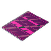 Pink Maroon Abstrakt Geometric Fun Funky Notizblock (Linke Seite)