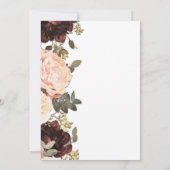 Pink Maroon Blumengrün Blätter Brautparty Einladung (Rückseite)