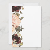 Pink & Maroon Blumengrün Blätter Hochzeit Einladung (Rückseite)