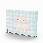 Pink Marshmallow Bunny Rabbits Easter Acrylic Art Fotoblock (Rechts)