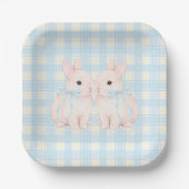 Pink Marshmallow Bunny Rabbits Easter Pappteller (Vorderseite)