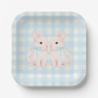 Pink Marshmallow Bunny Rabbits Easter Pappteller