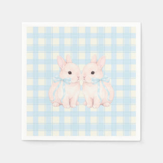 Pink Marshmallow Bunny Rabbits Easter Serviette