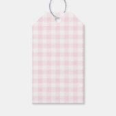 Pink Marshmallow Gingham Gift Tags Geschenkanhänger (Vorderseite)