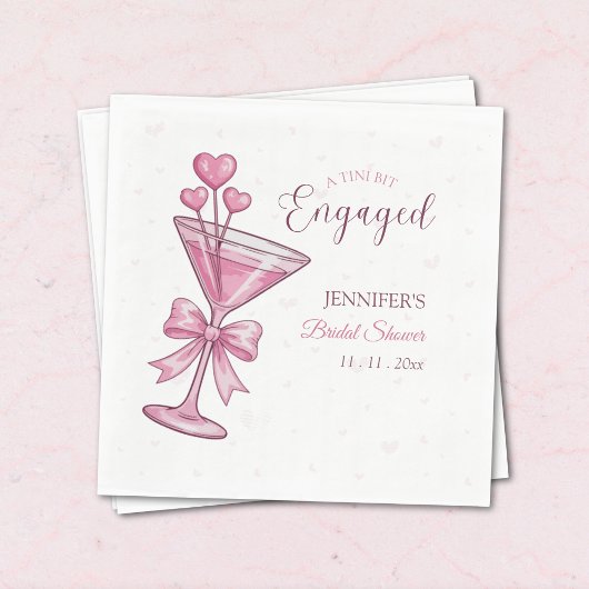 Pink Martini | A Tini Bit Engaged Bridal Shower  Serviette