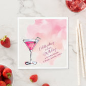 Pink Martini A Tini Bit Older Birthday Party Paper Serviette (Beispiel)