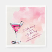 Pink Martini A Tini Bit Older Birthday Party Paper Serviette (Vorderseite)