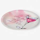 Pink Martini A Tini Bit Older Birthday Party Pappteller (Schrägansicht)