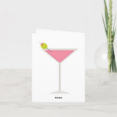 Pink Martini and Zebra Pattern Karte (Rückseite)