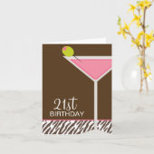 Pink Martini and Zebra Pattern Karte (Gelbe Blume)