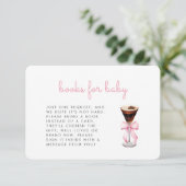 Pink Martini Baby Shower Books Enclosure Card Begleitkarte (Stehend Vorderseite)