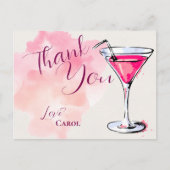 Pink Martini Cocktail Party Vielen Dank Postkarte (Vorderseite)