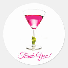 Pink Martini Cocktail Party Vielen Dank Runder Aufkleber