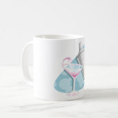 Pink Martini Cocktail und Silber Shaker Kaffeetasse (Vorderseite Links)