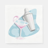 Pink Martini Cocktail und Silber Shaker Serviette (Vorderseite)