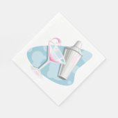 Pink Martini Cocktail und Silber Shaker Serviette (Ecke)