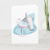 Pink Martini Cocktail und silberner Shaker Karte (Vorderseite)