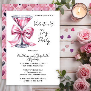 Pink Martini Coquette Bow Valentinstag Party Einladung