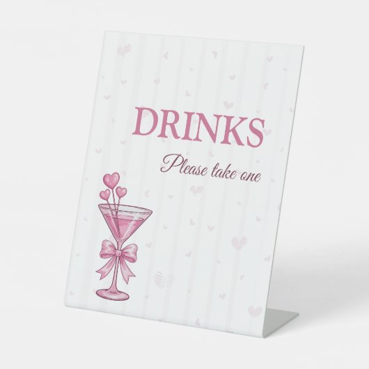 Pink Martini Drinks Table Sign A Tiny Bit Engaged  Sockelschild (Vorderseite)
