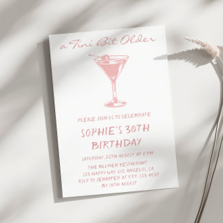Pink Martini Ein bisschen älter 30. Geburtstag Einladung