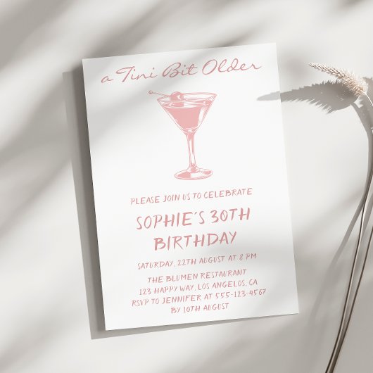 Pink Martini Ein bisschen älter 30. Geburtstag Einladung