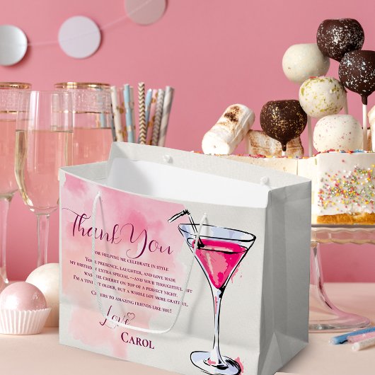 Pink Martini Geburtstagsfeier Geschenktüte Danke