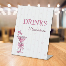 Pink Martini Getränketisch-Schild A Tiny Bit Engag Sockelschild