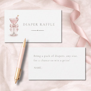 Pink Martini Girl Baby Shower Windel-Raffle-Ticket Begleitkarte