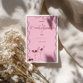 Pink Martini Glasse – Valentine’s Day Party  Feiertagskarte