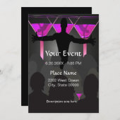 Pink Martini Ladys Night Cocktails Einladung (Vorne/Hinten)