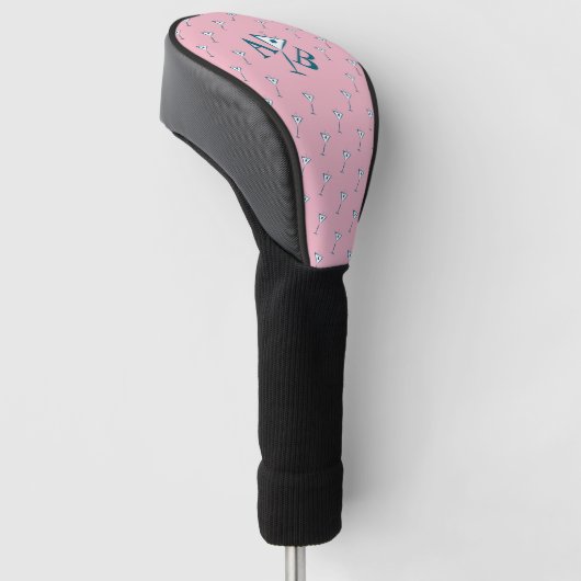 Pink Martini Monogram Golf Headcover (angewinkelt)