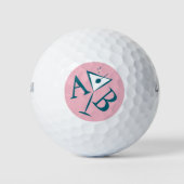 Pink Martini Monogram Golfball (Vorderseite)