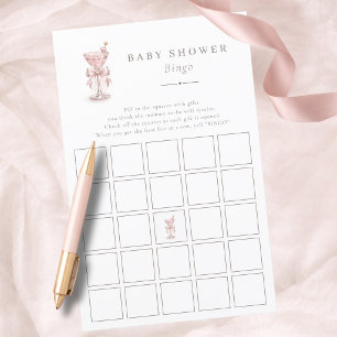 Pink Martini Theme Girl Baby Shower Bingo Spiel