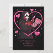 Pink-Maske Halloween-Party Einladung (Rückseite)