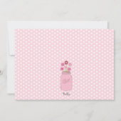 Pink Mason Jar Blume Brautparty Party Einladung (Rückseite)