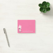 Pink Mason Jar White Daisy Floral Personalize Hinw Post-it Klebezettel (Büro)