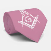 Pink Masonic Krawatte - Freemason Necktie (Gerollt)