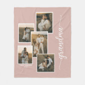 Pink Maßgeschneiderte Großmutter 5 FotoCollage Fleecedecke (Vorderseite)