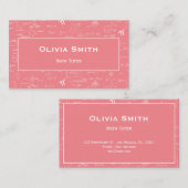 Pink Math Tutor Lehrer Formel Muster Visitenkarte (Vorne/Hinten)